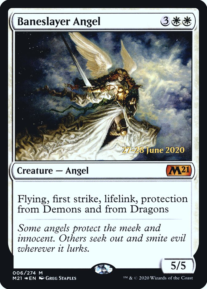 Baneslayer Angel  [Core Set 2021 Prerelease Promos] | Dumpster Cat Games