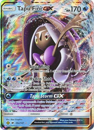 Tapu Fini GX (39/147) (Alternate card) (Jumbo Card) [Sun & Moon: Burning Shadows] | Dumpster Cat Games