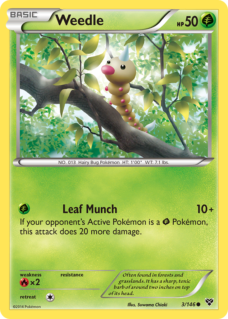 Weedle (3/146) [XY: Base Set] | Dumpster Cat Games