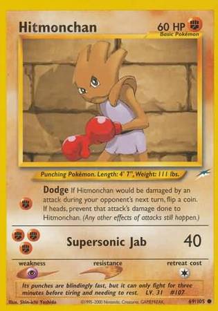 Hitmonchan (69/105) [Neo Destiny Unlimited] | Dumpster Cat Games