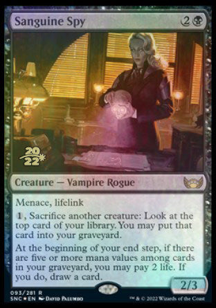 Sanguine Spy [Streets of New Capenna Prerelease Promos] | Dumpster Cat Games