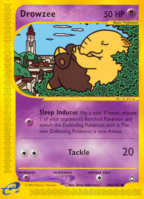 Drowzee (74a/147) [Aquapolis] | Dumpster Cat Games