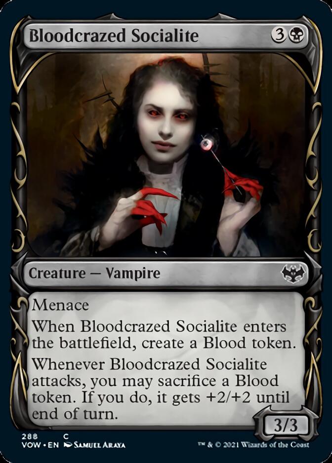 Bloodcrazed Socialite (Showcase Fang Frame) [Innistrad: Crimson Vow] | Dumpster Cat Games