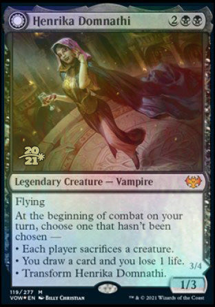 Henrika Domnathi // Henrika, Infernal Seer [Innistrad: Crimson Vow Prerelease Promos] | Dumpster Cat Games