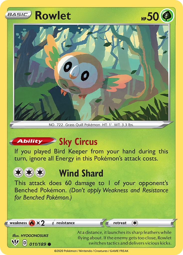 Rowlet (011/189) [Sword & Shield: Darkness Ablaze] | Dumpster Cat Games