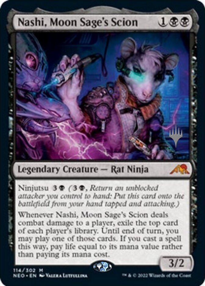 Nashi, Moon Sage's Scion (Promo Pack) [Kamigawa: Neon Dynasty Promos] | Dumpster Cat Games