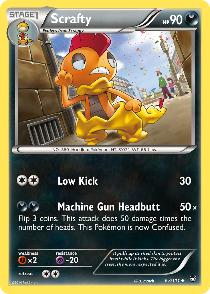 Scrafty (67/111) [XY: Furious Fists] | Dumpster Cat Games