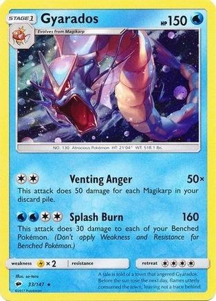 Gyarados (33/147) (Cosmos Holo) [Sun & Moon: Burning Shadows] | Dumpster Cat Games