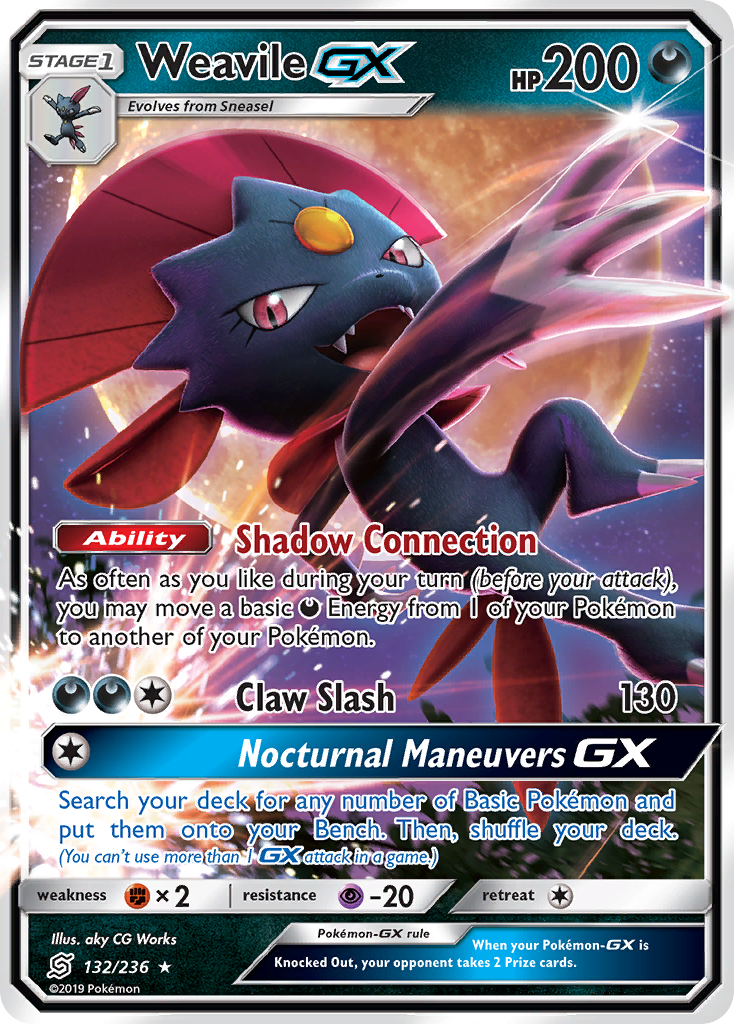 Weavile GX (132/236) [Sun & Moon: Unified Minds] | Dumpster Cat Games