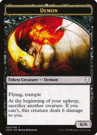 Demon Token [Dominaria Tokens] | Dumpster Cat Games