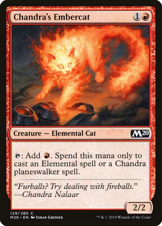 Chandra's Embercat [Core Set 2020] | Dumpster Cat Games