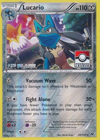 Lucario (63/124) (League Promo 2nd Place) [XY: Fates Collide] | Dumpster Cat Games