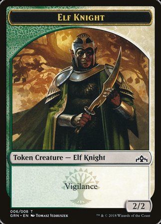 Elf Knight Token [Guilds of Ravnica Tokens] | Dumpster Cat Games