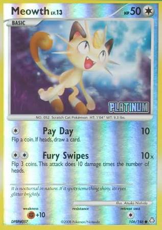 Meowth (106/146) [Burger King Promos: 2009 Collection] | Dumpster Cat Games