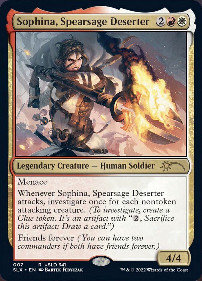 Sophina, Spearsage Deserter [Secret Lair: Universes Within] | Dumpster Cat Games