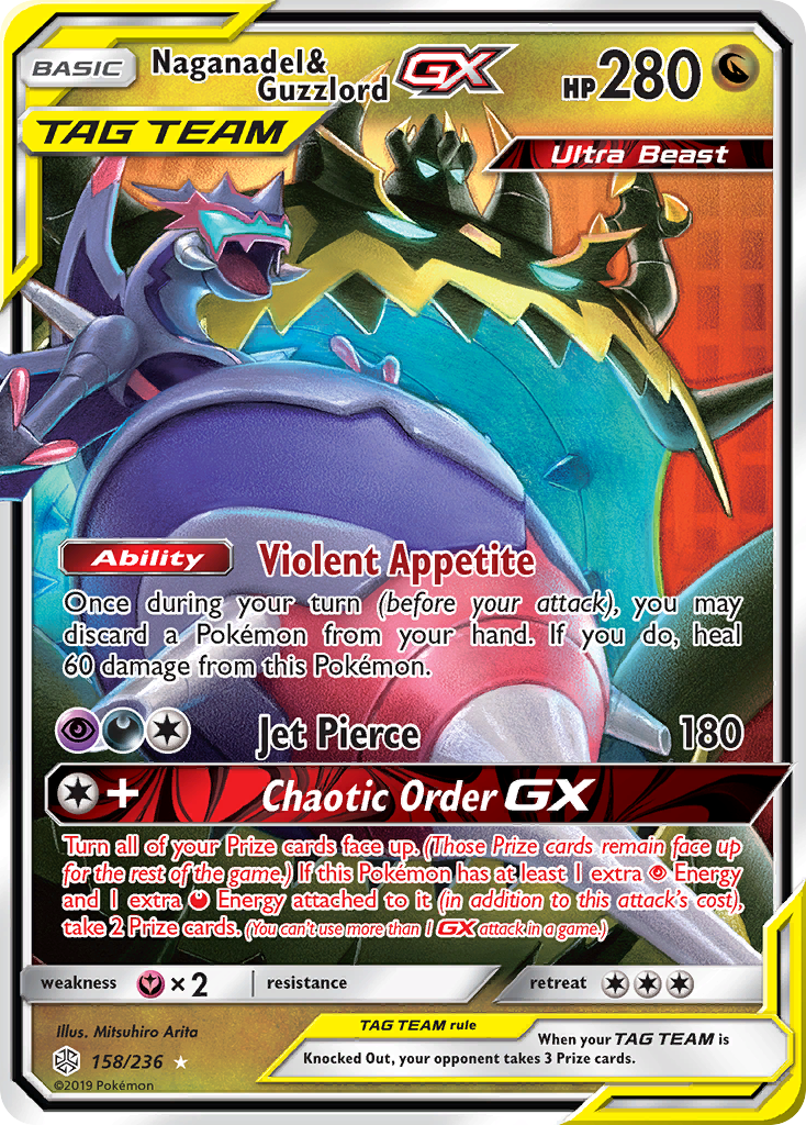 Naganadel & Guzzlord GX (158/236) [Sun & Moon: Cosmic Eclipse] | Dumpster Cat Games