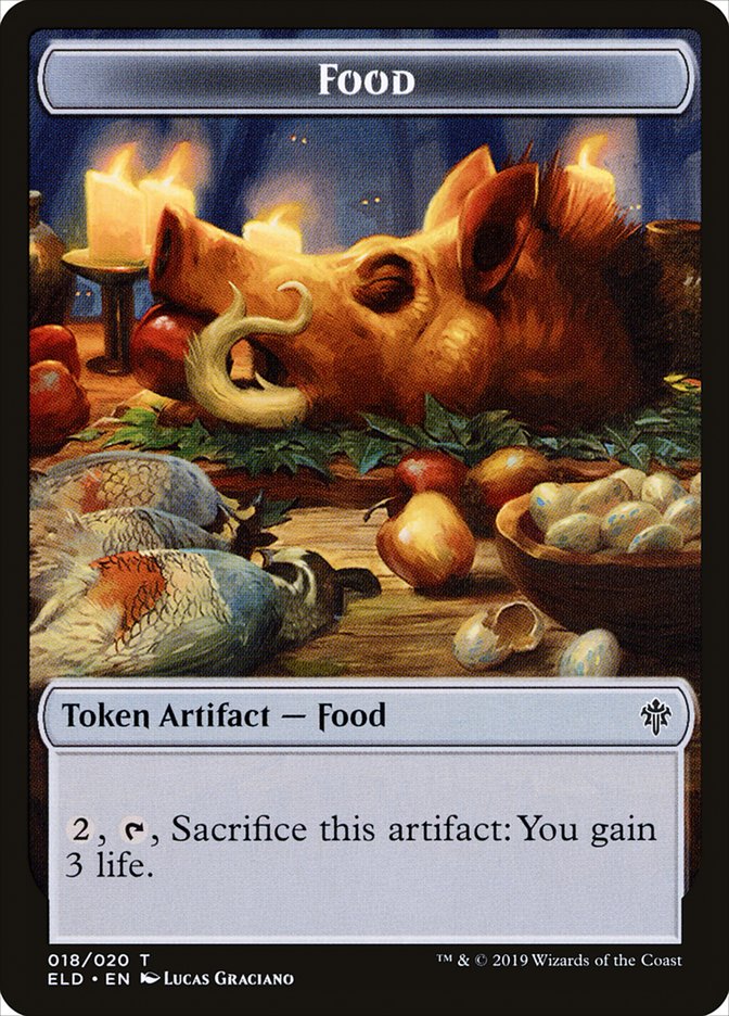 Food (018/020) [Throne of Eldraine Tokens] | Dumpster Cat Games