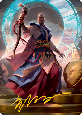 Teferi, Who Slows the Sunset Art Card (Gold-Stamped Signature) [Innistrad: Midnight Hunt Art Series] | Dumpster Cat Games