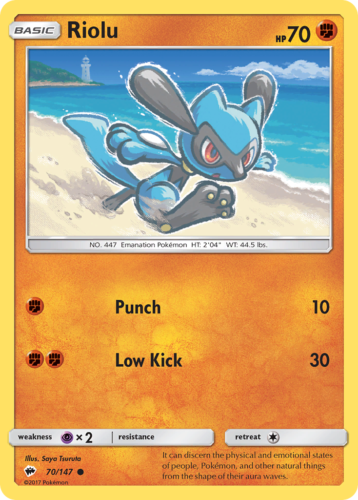 Riolu (70/147) [Sun & Moon: Burning Shadows] | Dumpster Cat Games