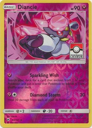 Diancie (94/147) (League Promo) [Sun & Moon: Burning Shadows] | Dumpster Cat Games