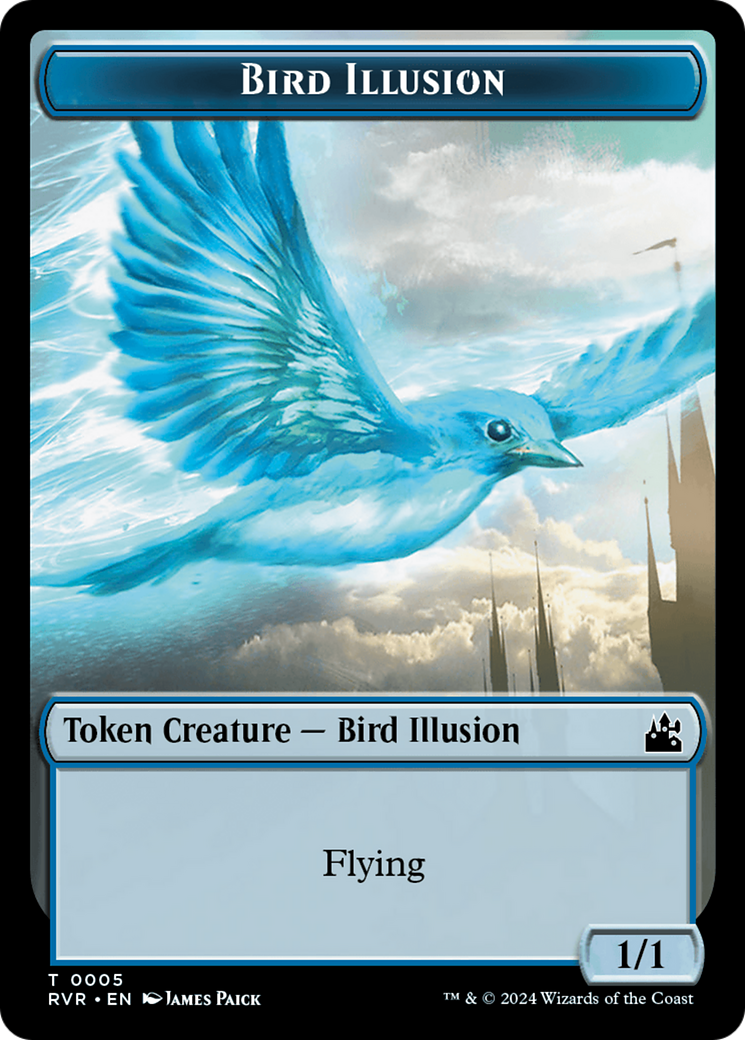 Bird // Bird Illusion Double-Sided Token [Ravnica Remastered Tokens] | Dumpster Cat Games