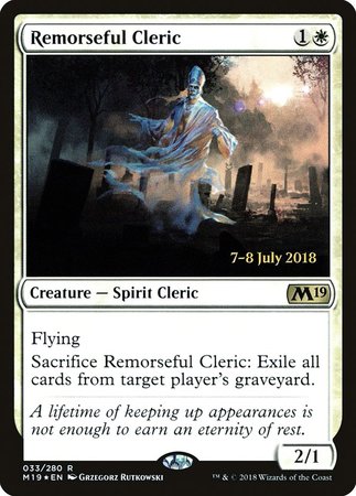 Remorseful Cleric [Core Set 2019 Promos] | Dumpster Cat Games