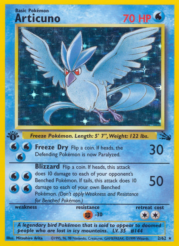 Articuno (2/62) [Fossil 1st Edition] | Dumpster Cat Games