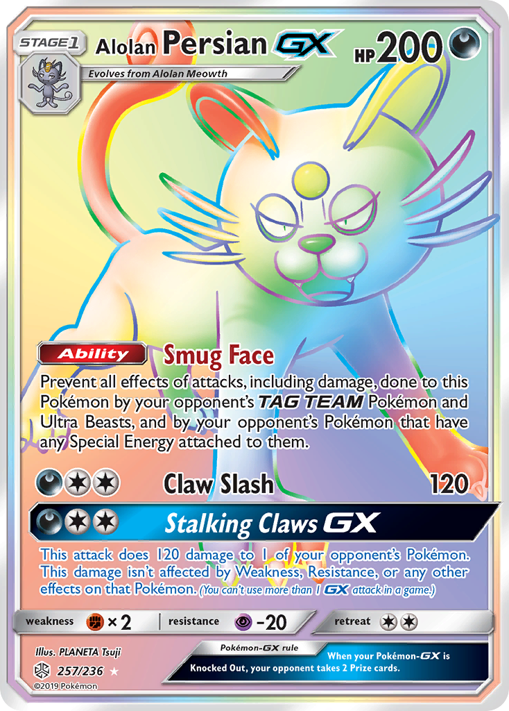 Alolan Persian GX (257/236) [Sun & Moon: Cosmic Eclipse] | Dumpster Cat Games