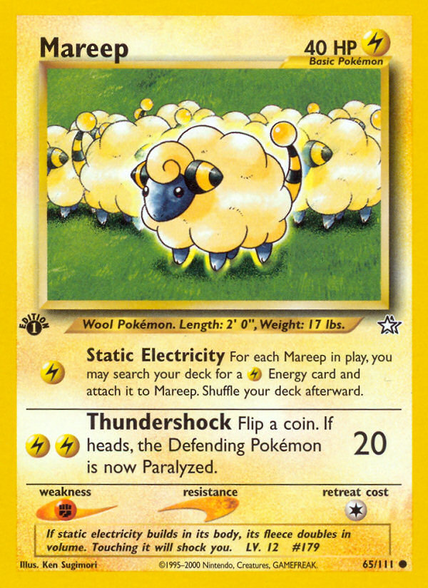 Mareep (65/111) [Neo Genesis 1st Edition] | Dumpster Cat Games