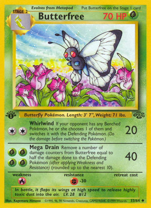 Butterfree (33/64) [Jungle 1st Edition] | Dumpster Cat Games