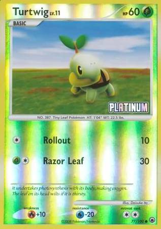 Turtwig (77/100) [Burger King Promos: 2009 Collection] | Dumpster Cat Games