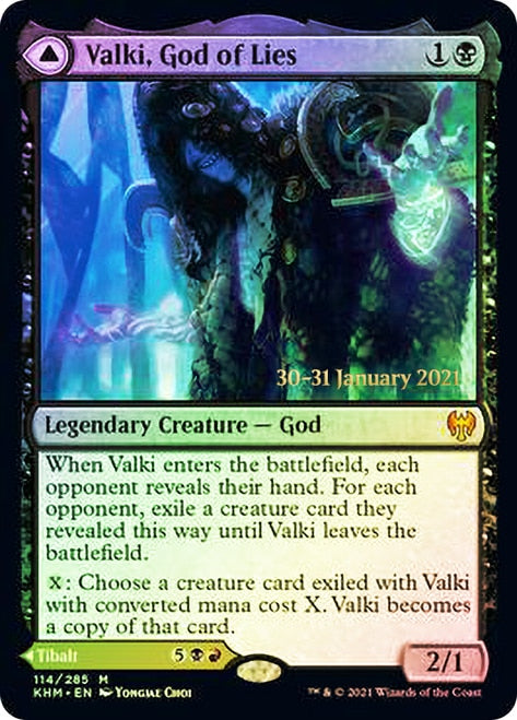 Valki, God of Lies // Tibalt, Cosmic Impostor  [Kaldheim Prerelease Promos] | Dumpster Cat Games