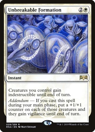 Unbreakable Formation [Ravnica Allegiance Promos] | Dumpster Cat Games