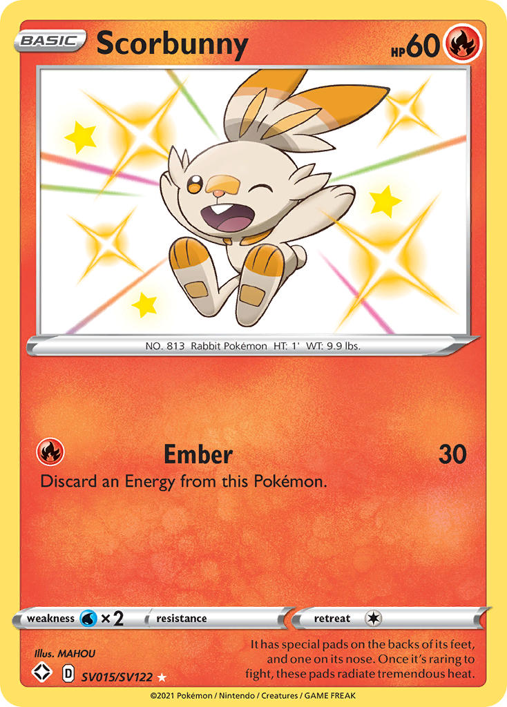 Scorbunny (SV015/SV122) [Sword & Shield: Shining Fates] | Dumpster Cat Games