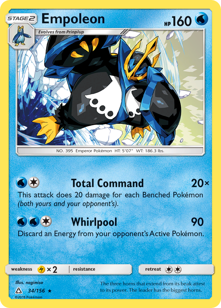 Empoleon (34/156) [Sun & Moon: Ultra Prism] | Dumpster Cat Games