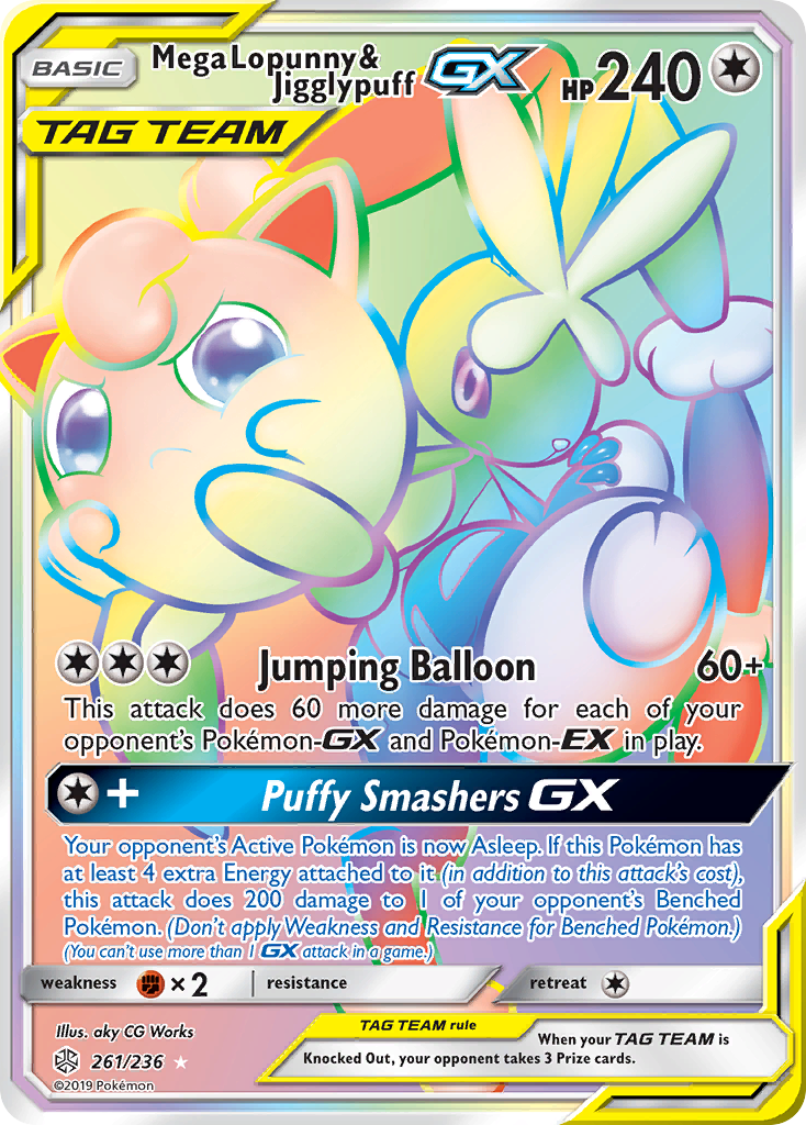 Mega Lopunny & Jigglypuff GX (261/236) [Sun & Moon: Cosmic Eclipse] | Dumpster Cat Games