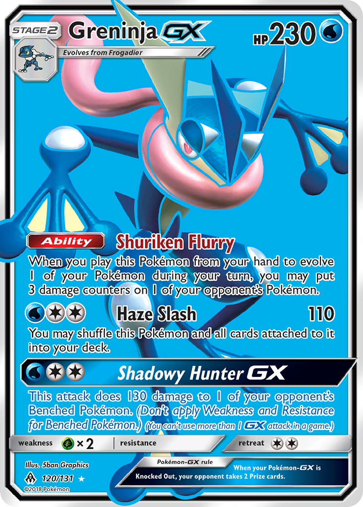 Greninja GX (120/131) [Sun & Moon: Forbidden Light] | Dumpster Cat Games