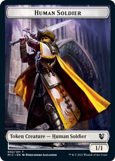 Eldrazi Spawn // Human Soldier Double-sided Token [Innistrad: Midnight Hunt Commander] | Dumpster Cat Games