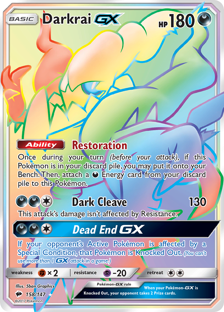 Darkrai GX (158/147) [Sun & Moon: Burning Shadows] | Dumpster Cat Games