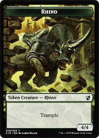 Rhino // Egg Double-sided Token [Commander 2019 Tokens] | Dumpster Cat Games