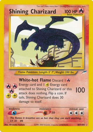 Shining Charizard (107/105) [Neo Destiny Unlimited] | Dumpster Cat Games