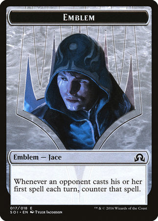 Emblem - Jace, Unraveler of Secrets [Shadows over Innistrad Tokens] | Dumpster Cat Games