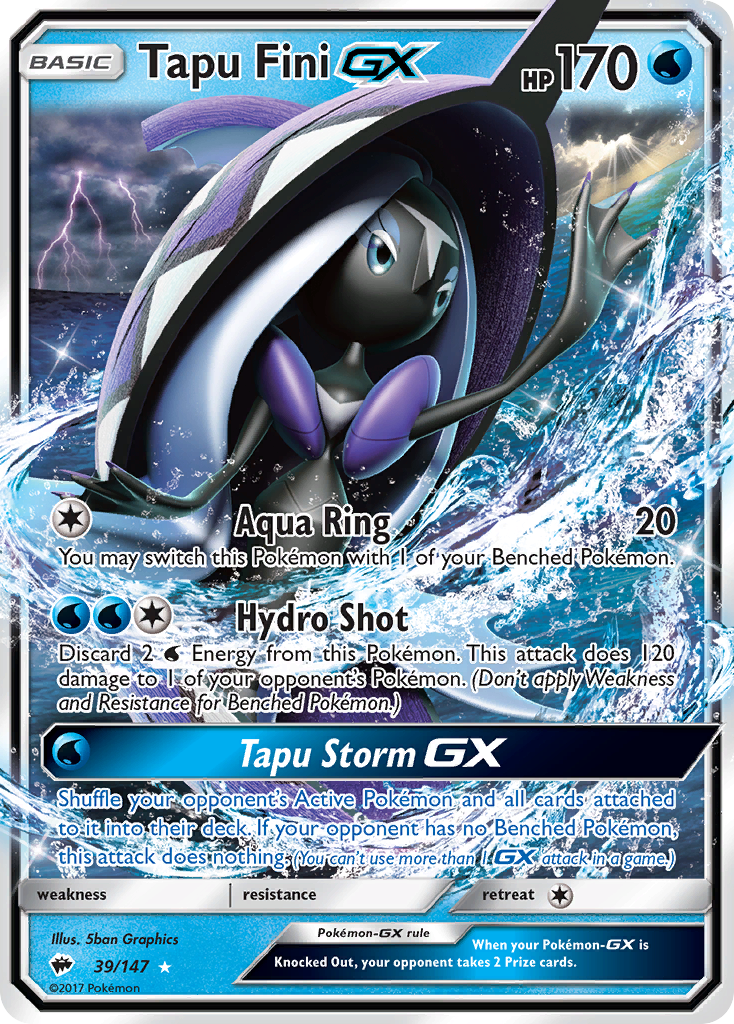 Tapu Fini GX (39/147) [Sun & Moon: Burning Shadows] | Dumpster Cat Games