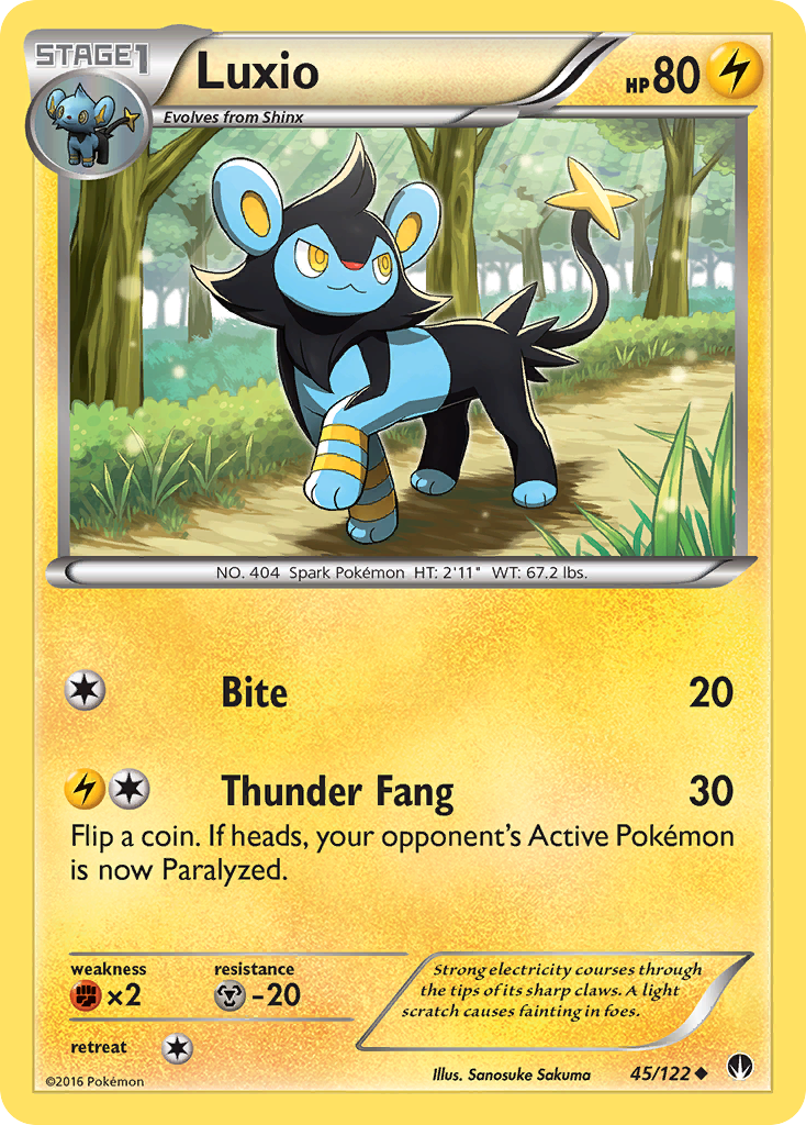 Luxio (45/122) [XY: BREAKpoint] | Dumpster Cat Games