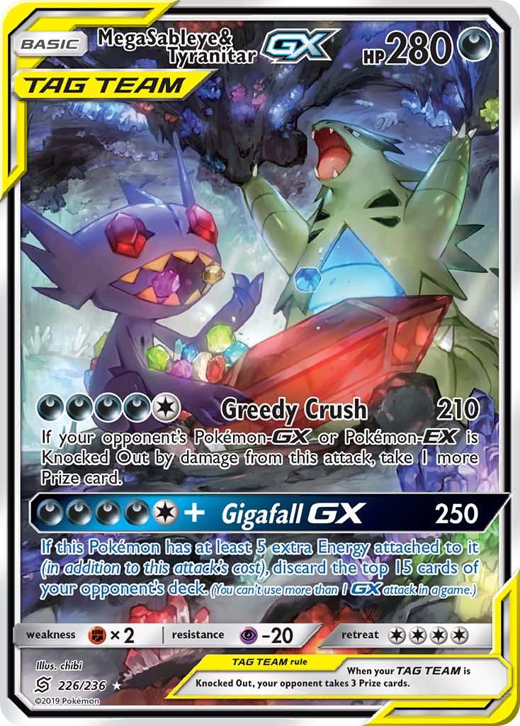 Mega Sableye & Tyranitar GX (226/236) [Sun & Moon: Unified Minds] | Dumpster Cat Games