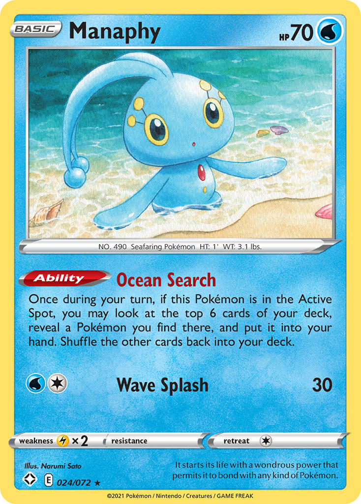 Manaphy (024/072) [Sword & Shield: Shining Fates] | Dumpster Cat Games