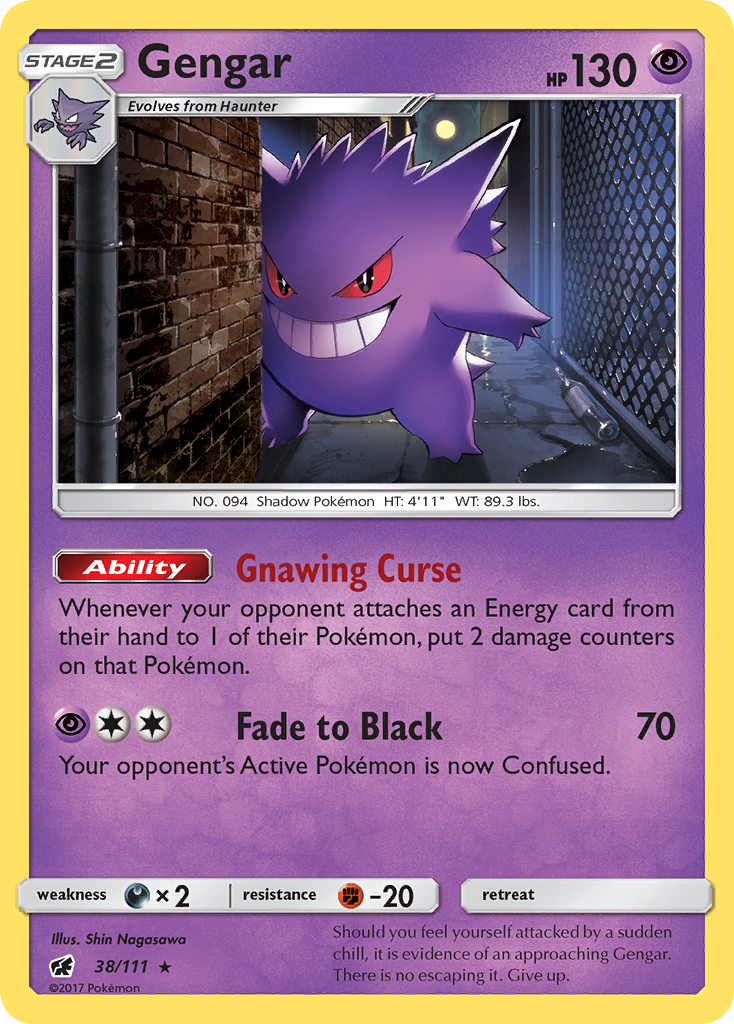 Gengar (38/111) [Sun & Moon: Crimson Invasion] | Dumpster Cat Games