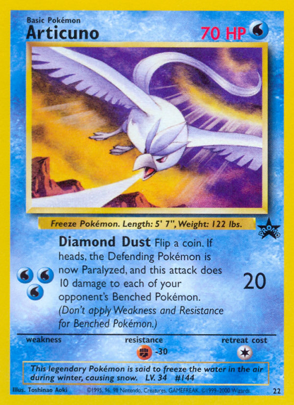 Articuno (22) [Wizards of the Coast: Black Star Promos] | Dumpster Cat Games