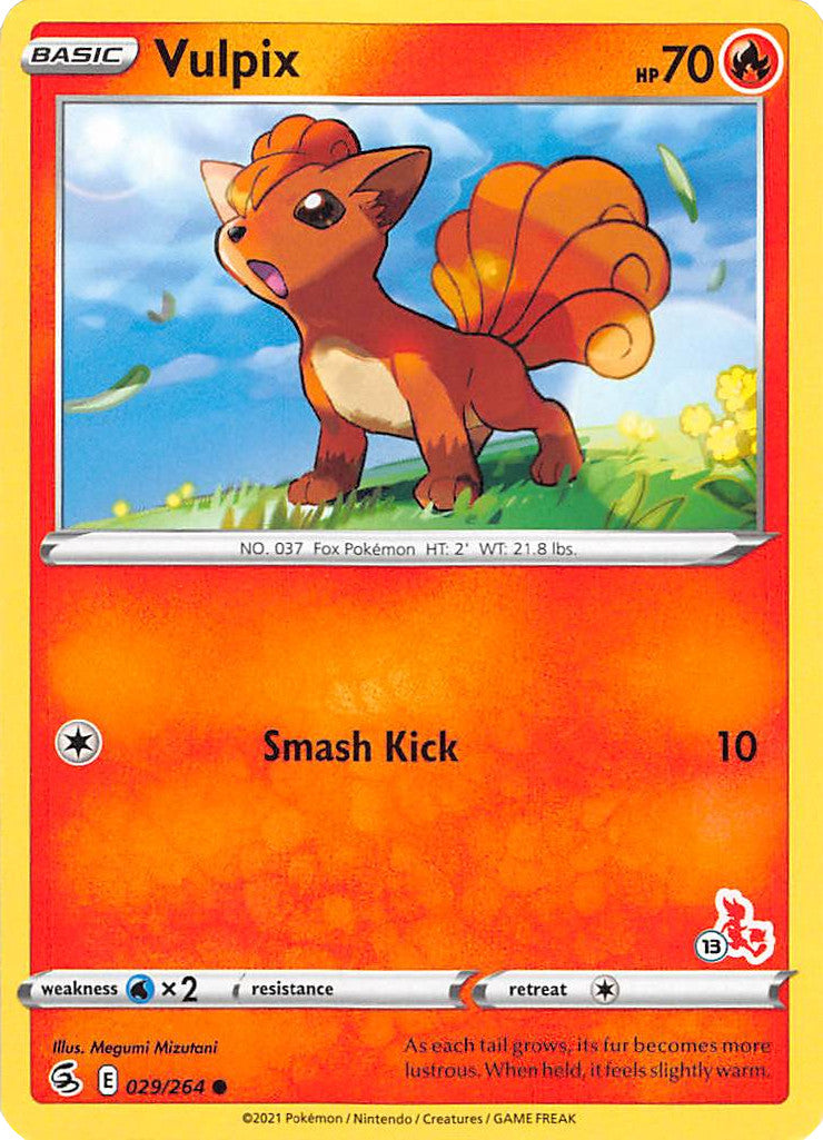 Vulpix (029/264) (Cinderace Stamp #13) [Battle Academy 2022] | Dumpster Cat Games