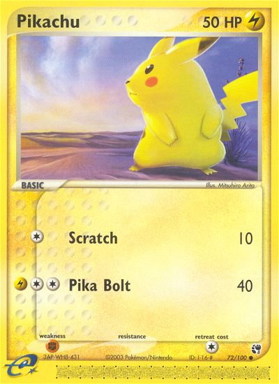 Pikachu (72/100) [EX: Sandstorm] | Dumpster Cat Games